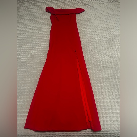 Lulus Off the Shoulder Aveline Red maxi Dress XS - Picture 2 of 8